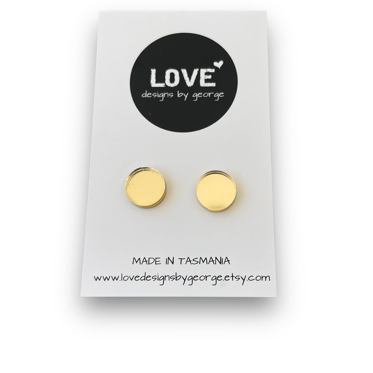 Gold Mirror Acrylic Sparkle Studs