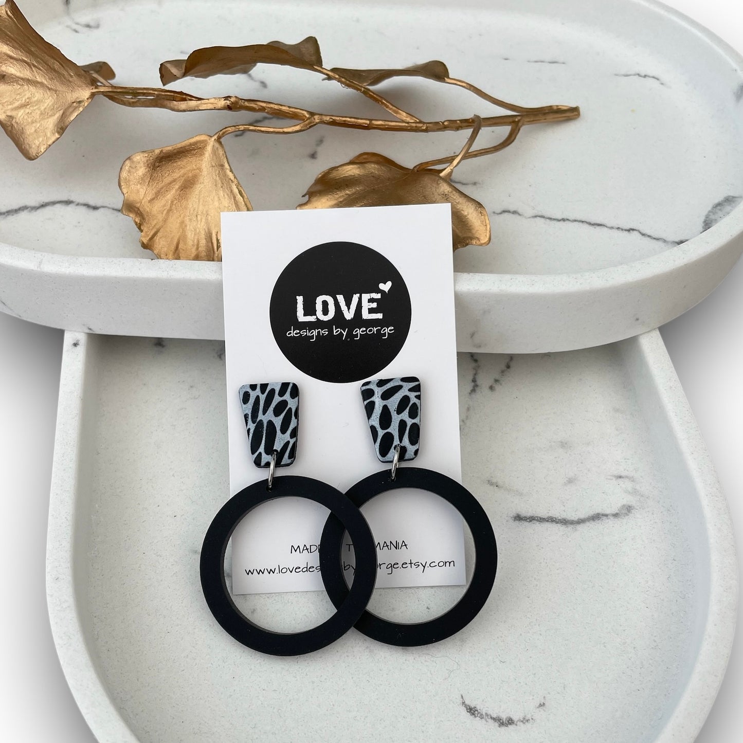 Leopard Print Hoop Statement Earrings