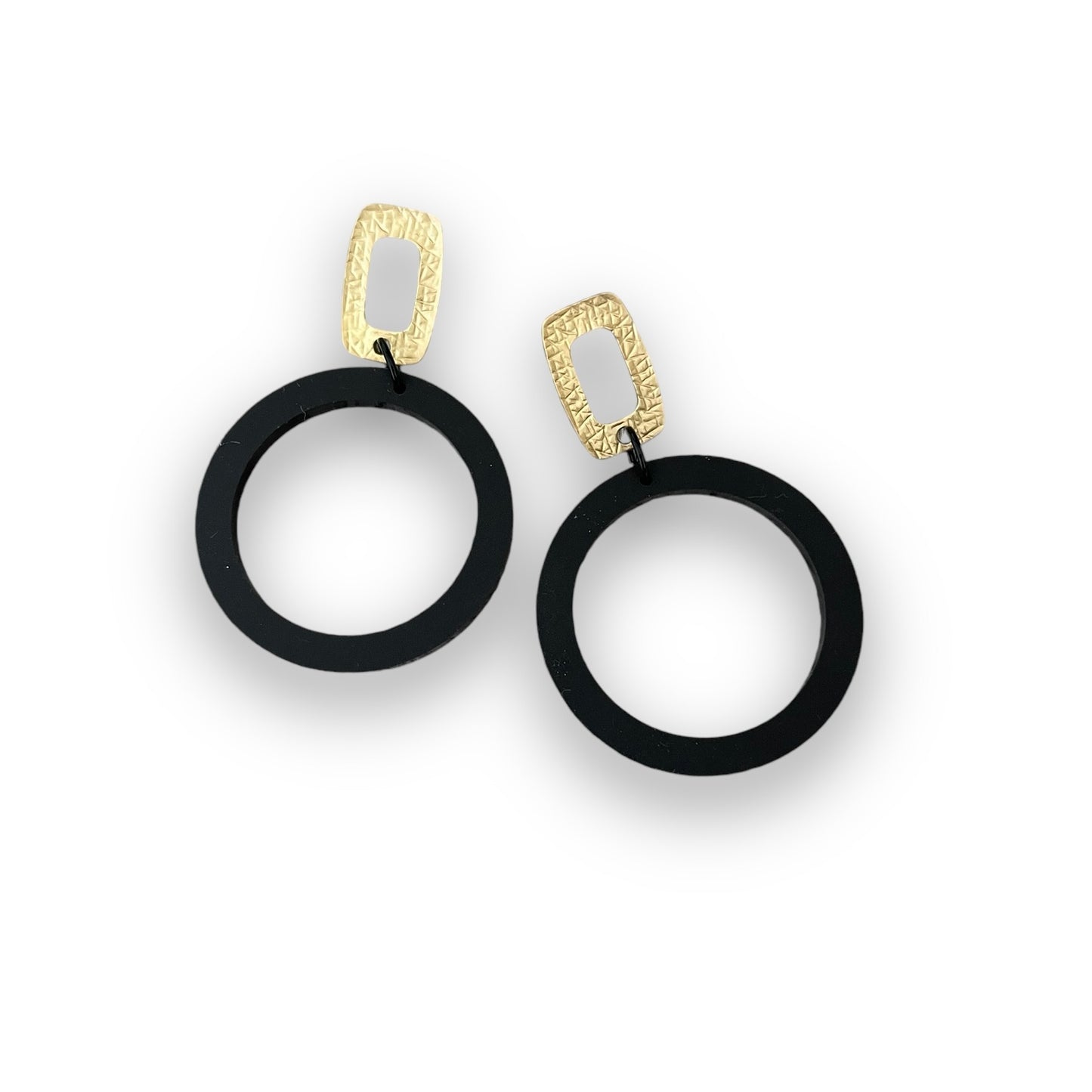 Black and Gold Statement Earrings
