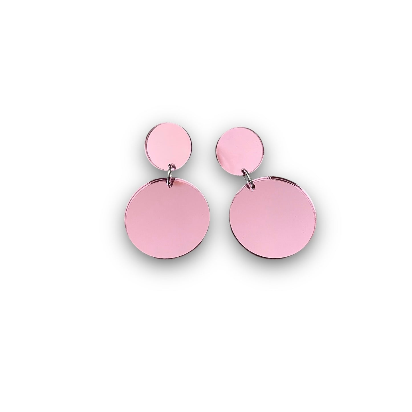 Baby Pink Mirror Acrylic Earrings