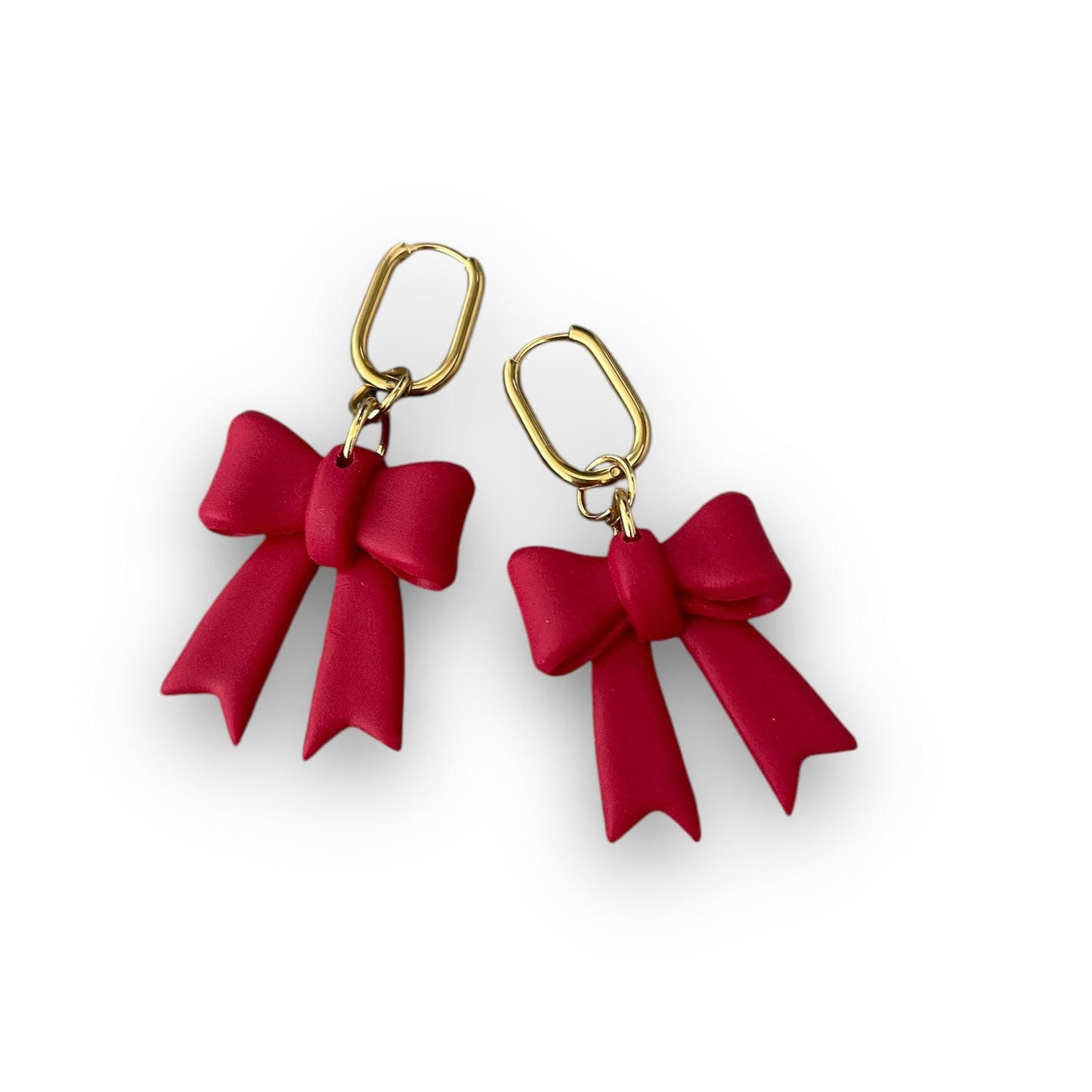 Red Christmas Bow Earrings
