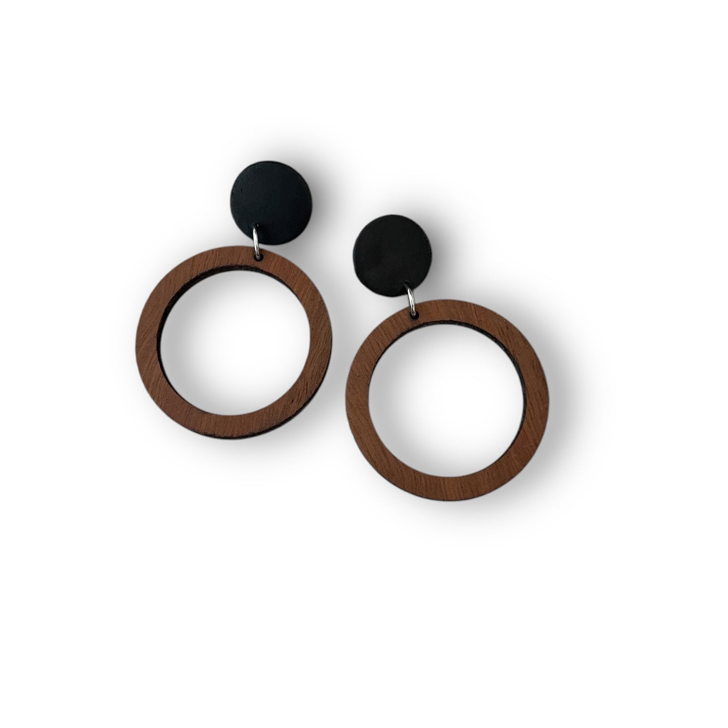 Wooden Hoop Statement Earrings