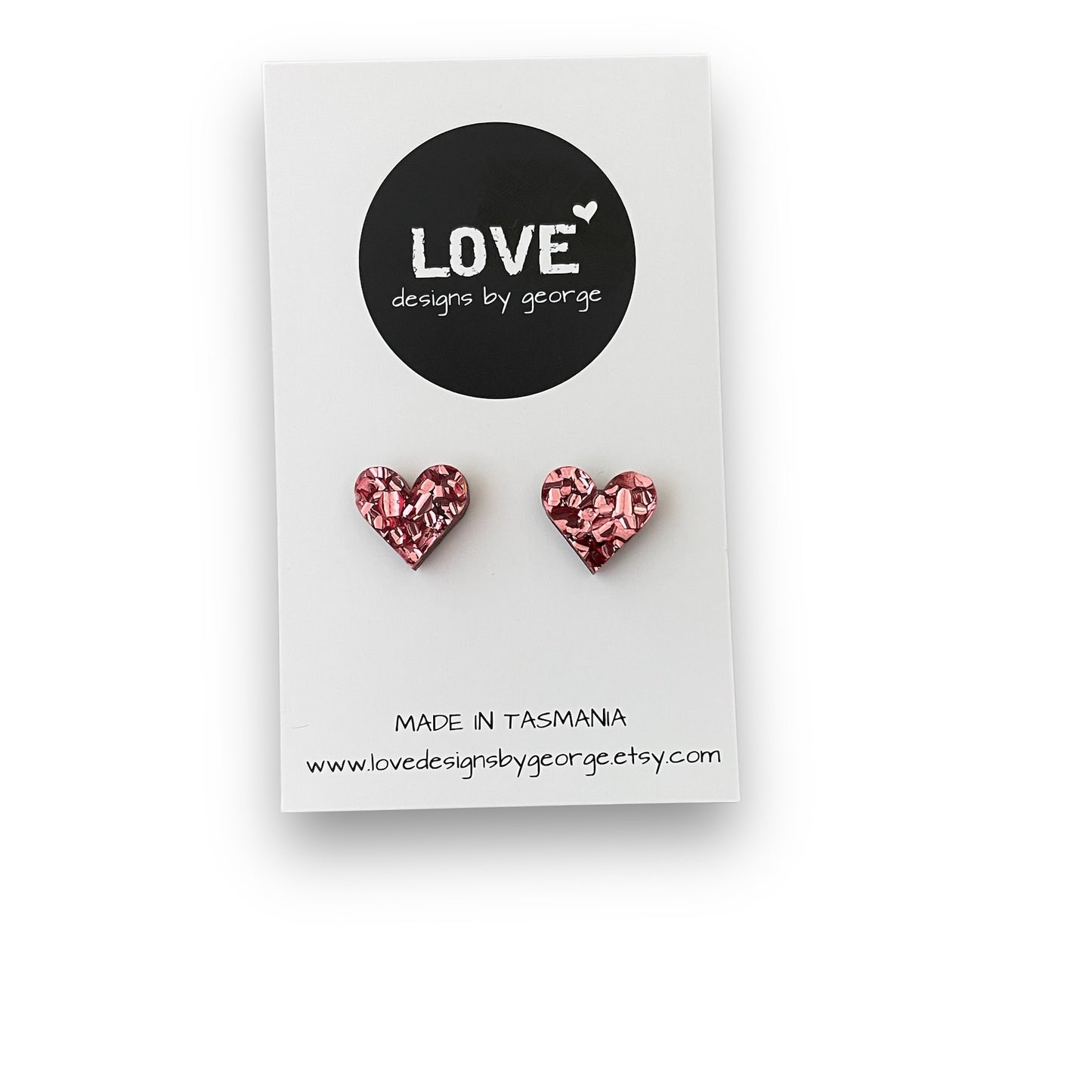 Rose Gold Heart Acrylic Studs