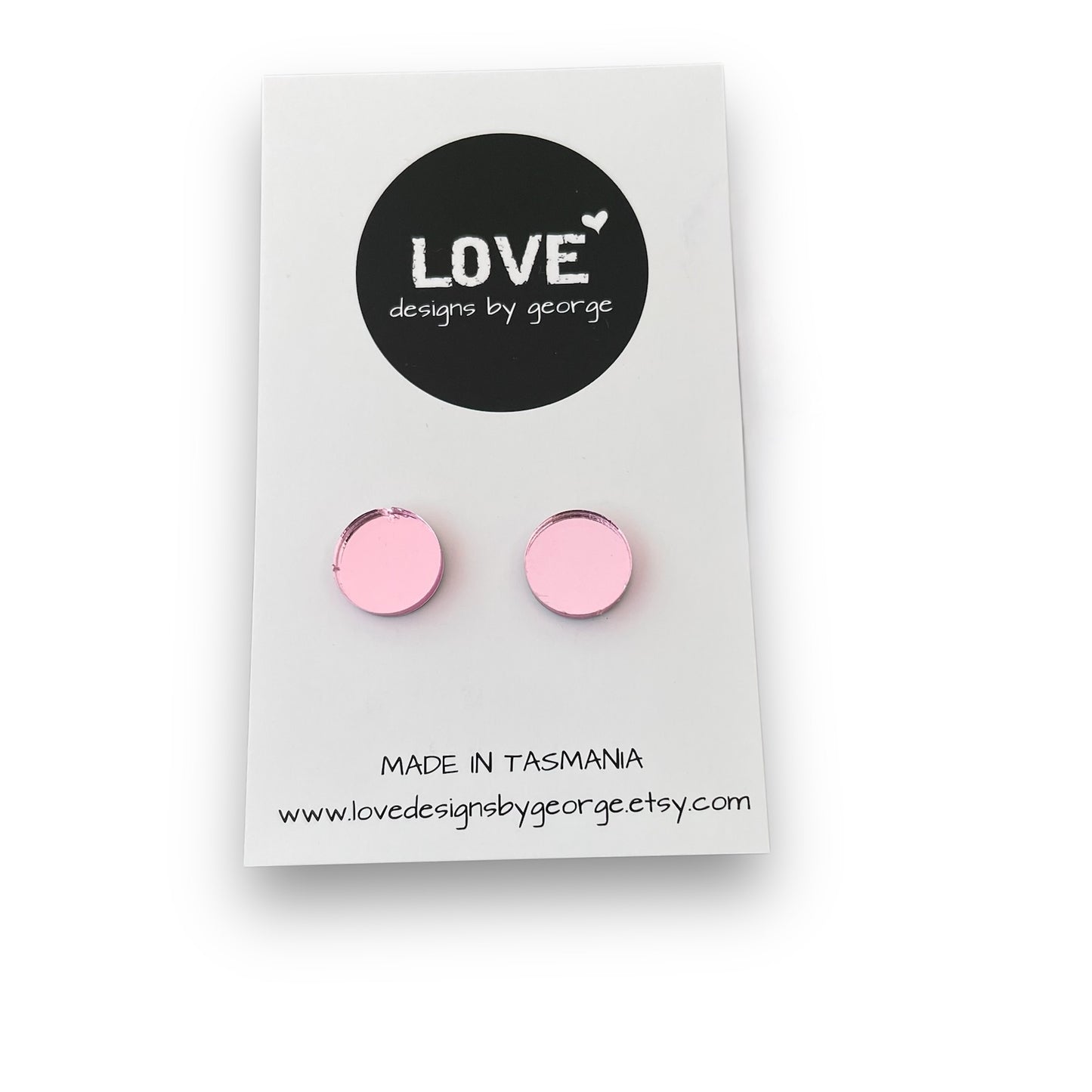Pink Mirror Acrylic Sparkly Studs