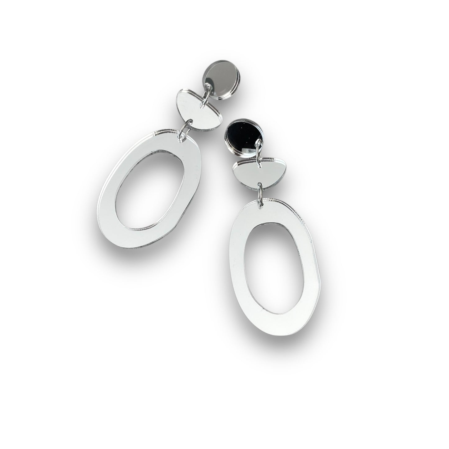 Silver Sparkly Statement Earrings