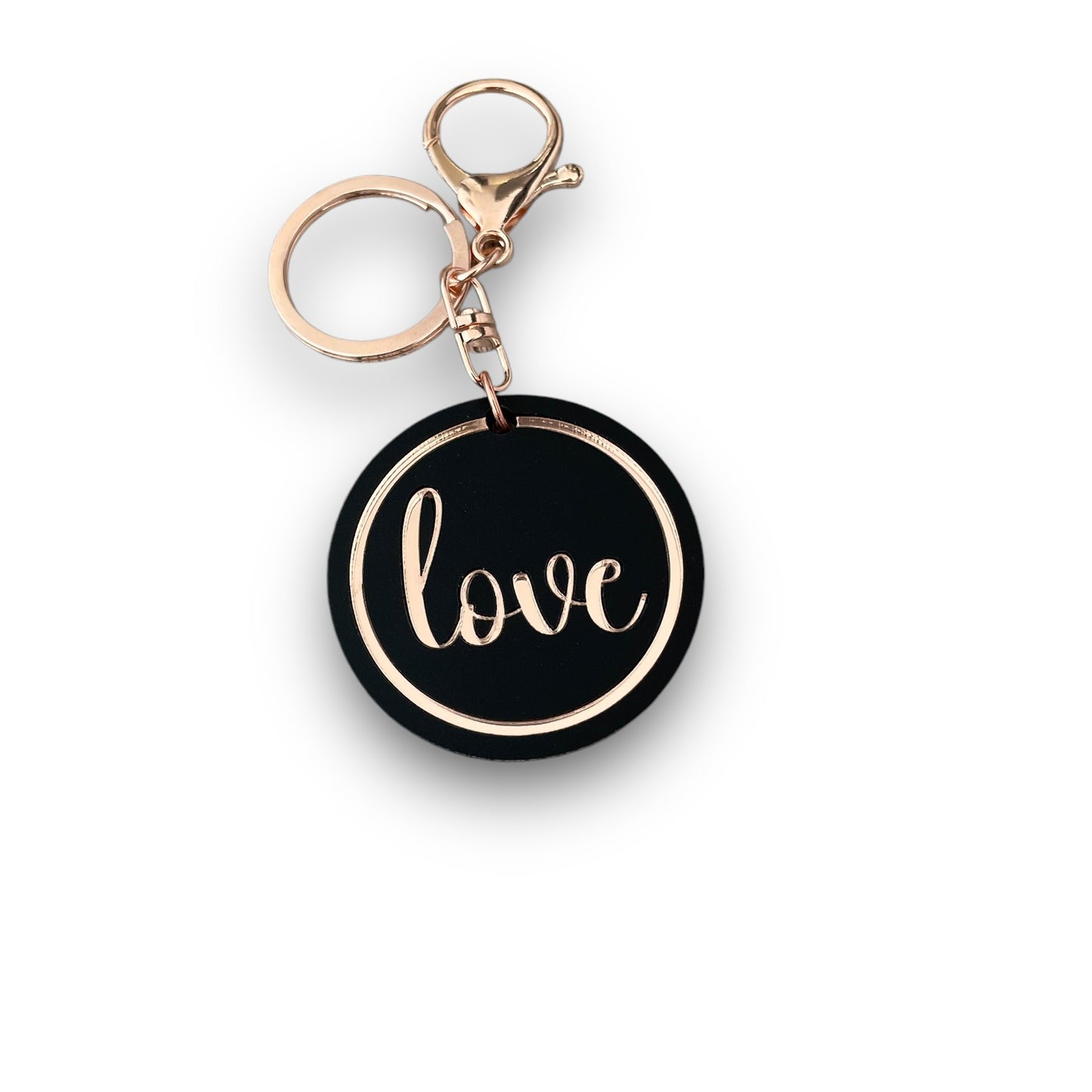 Black Acrylic Love Keyring