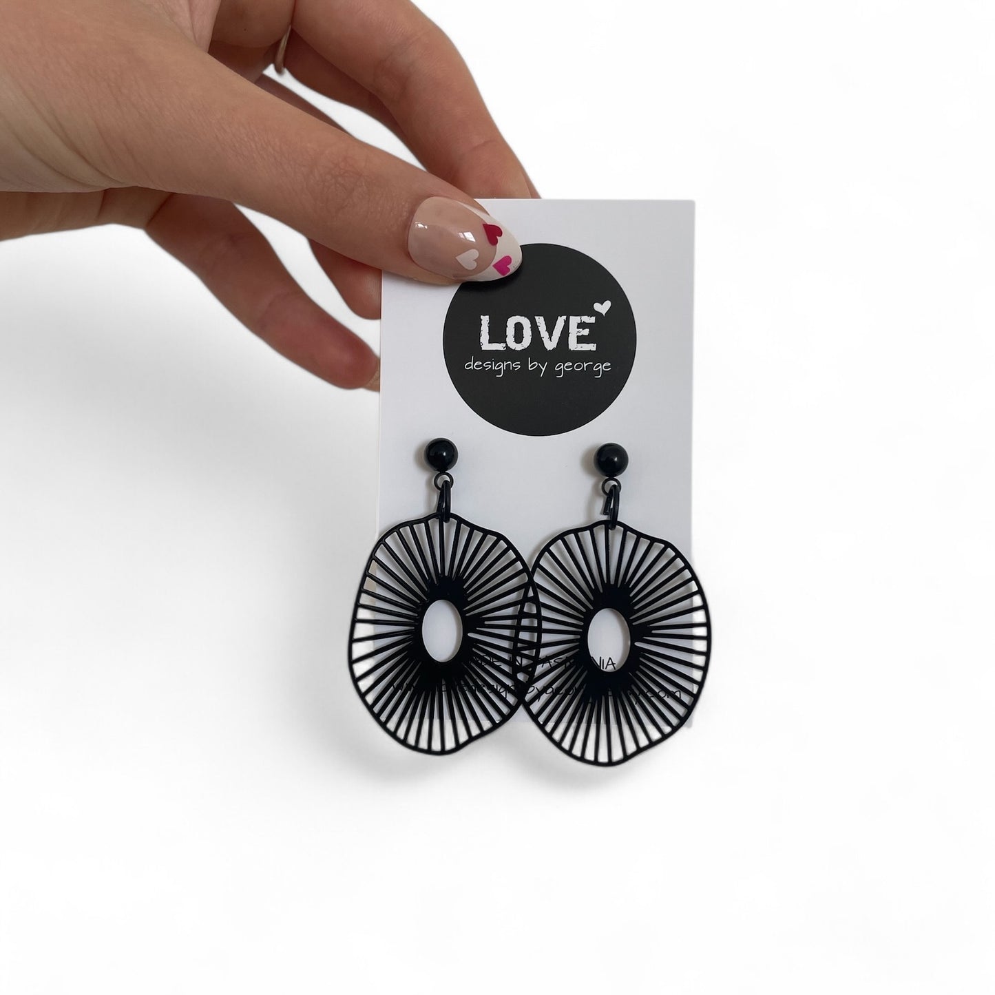 Black Filigree Statement Earrings