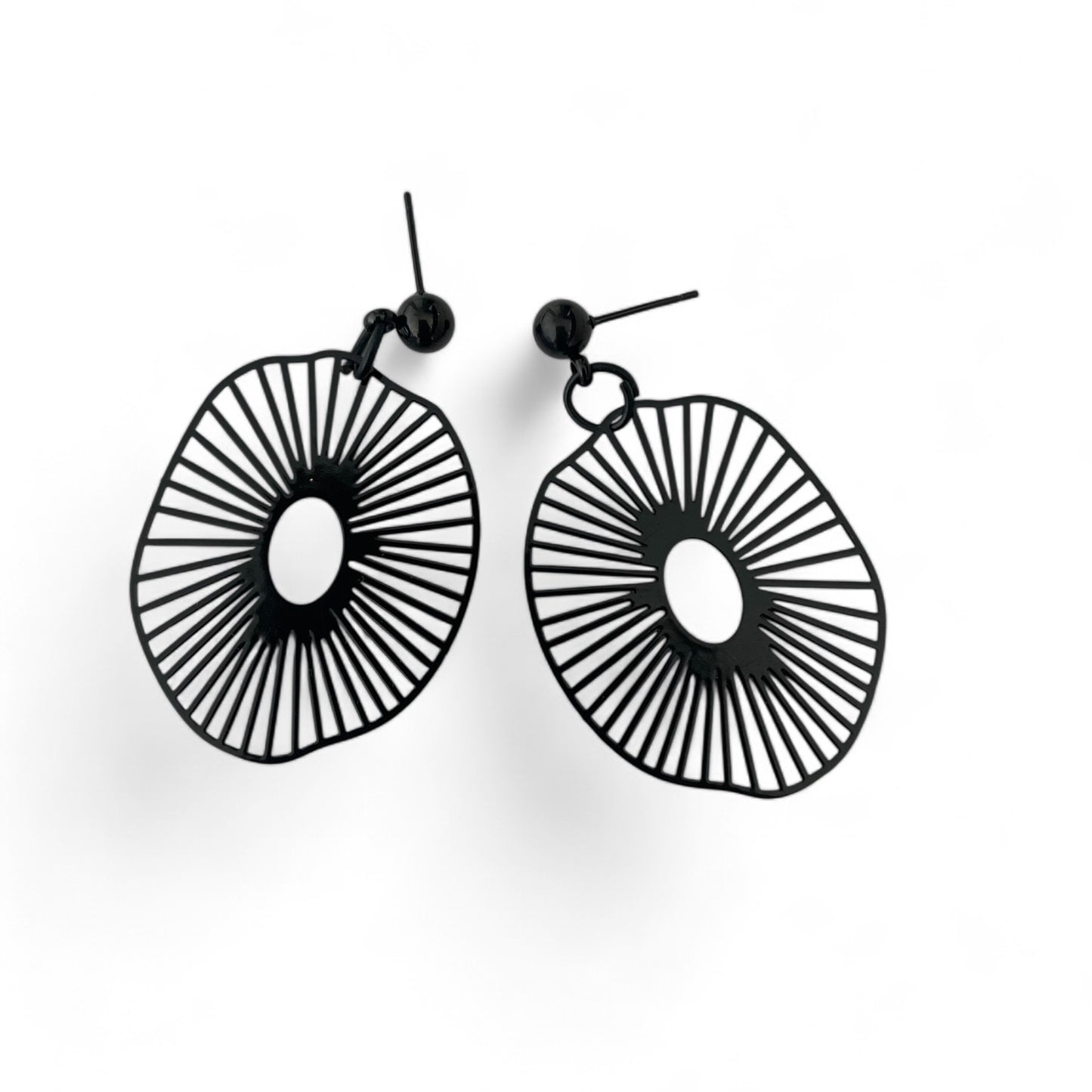 Black Filigree Statement Earrings