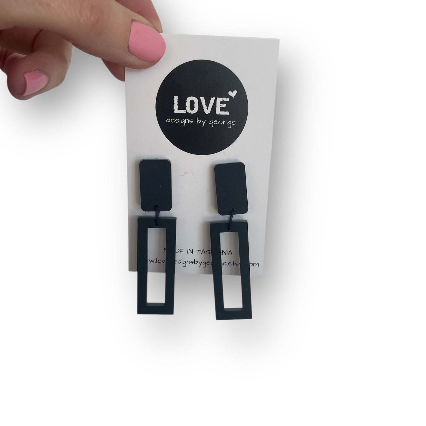 Black Acrylic Drop Earrings