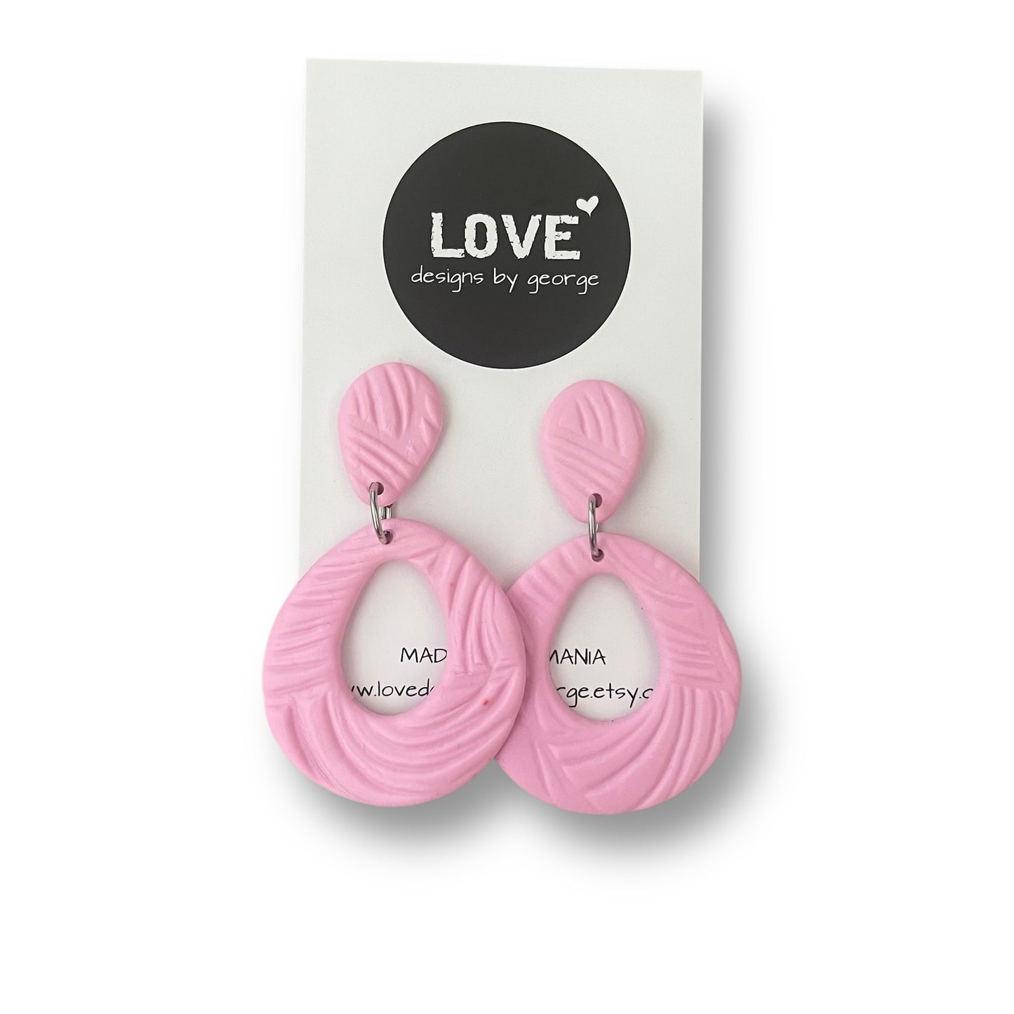 Pink Clay Statement Earrings