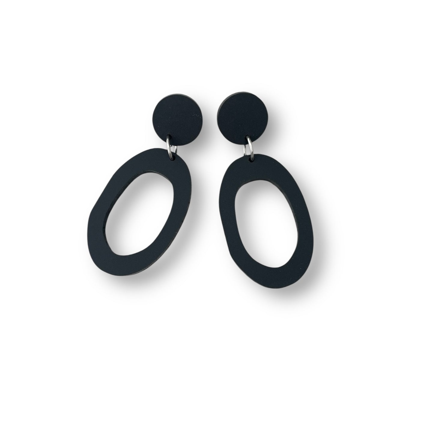Matt Black Acrylic Statement Earrings