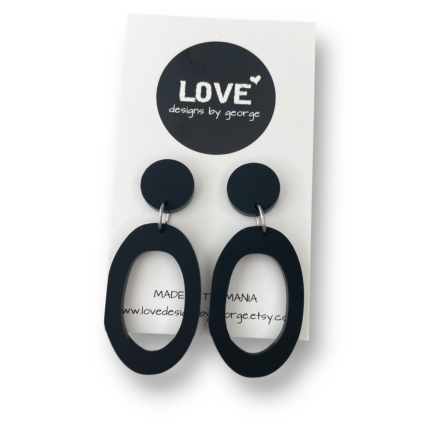 Matt Black Acrylic Statement Earrings