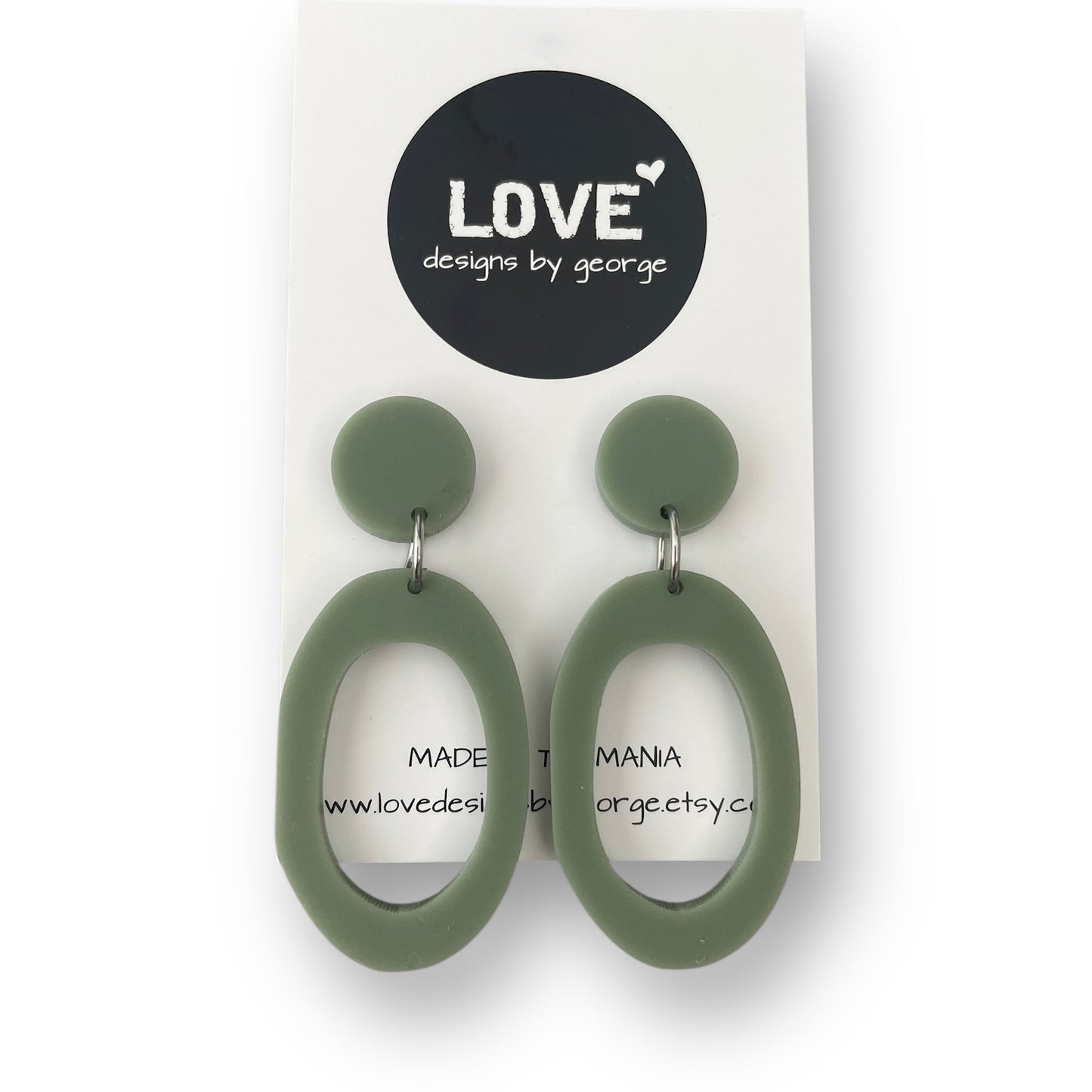 Olive Green Acrylic Earrings