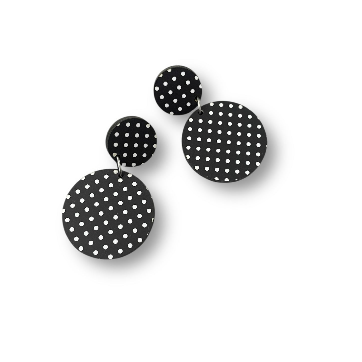 Black and White Polkadot Earrings