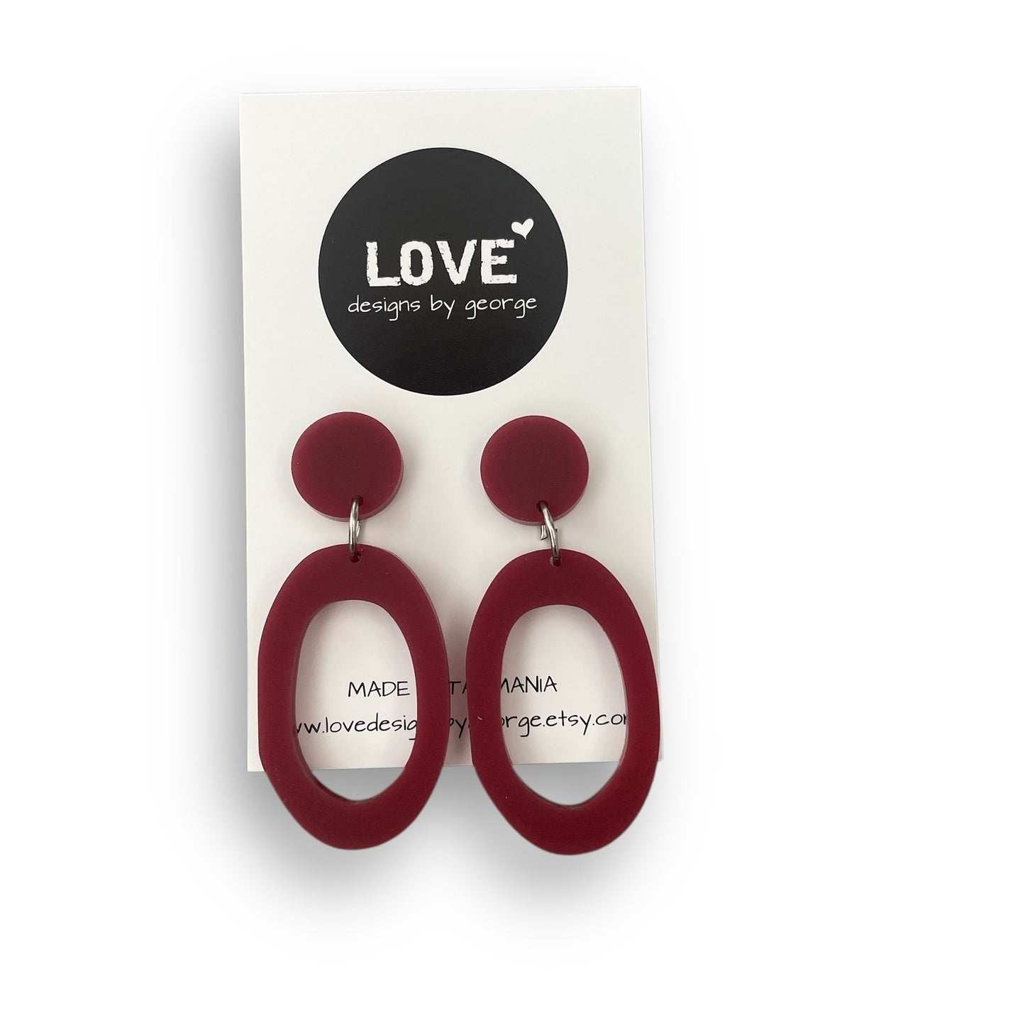 Cherry Red Acrylic Earrings