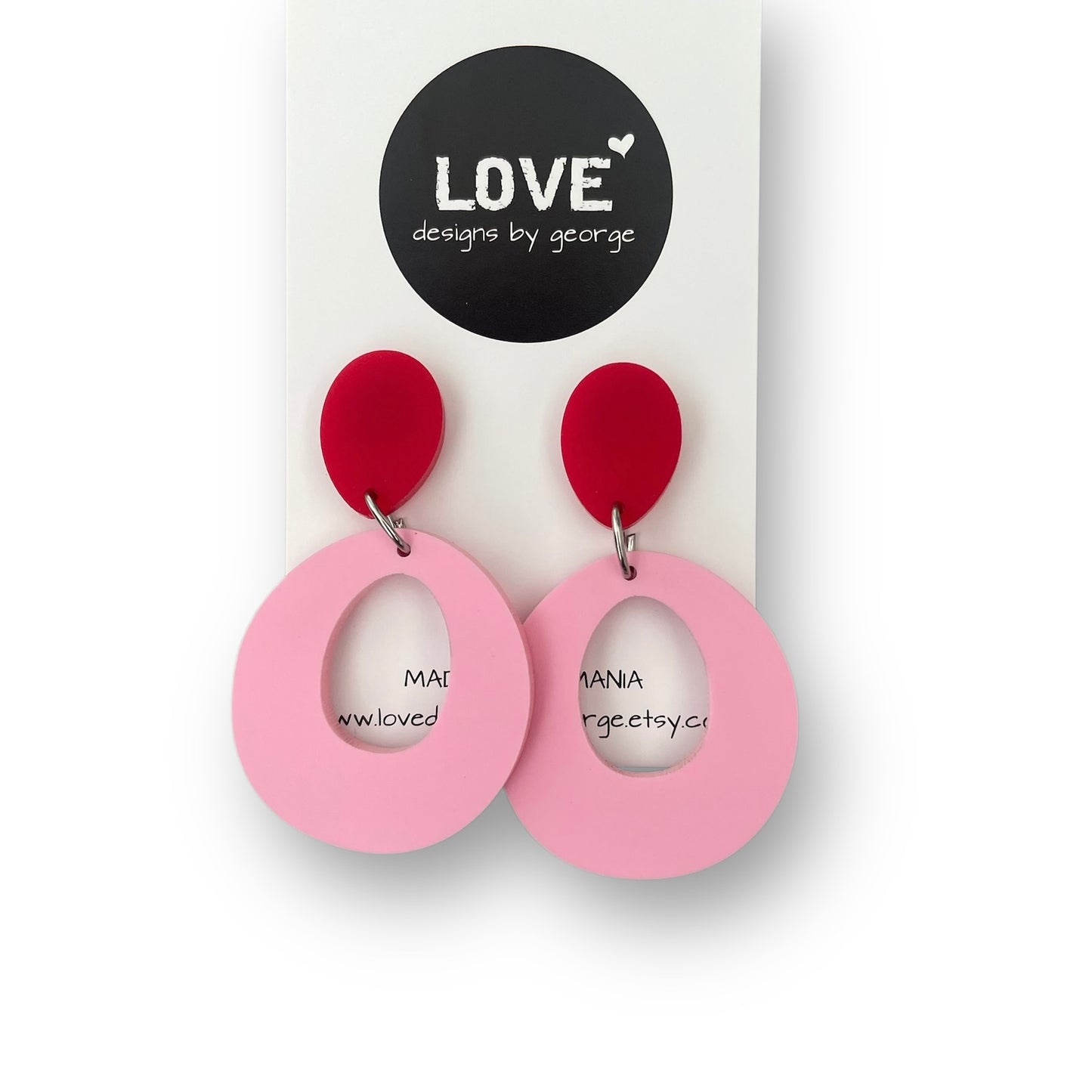 Pink and Red Statement Dangles