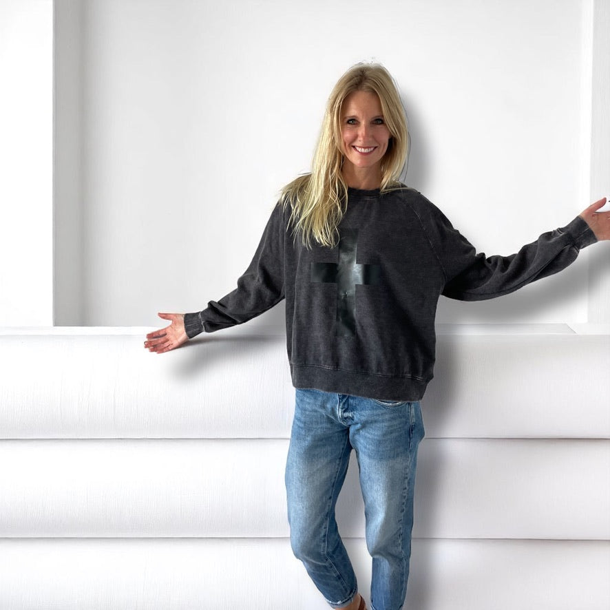 Women's Grey Sweater - Black