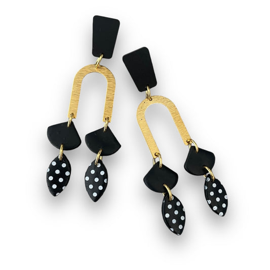 Acrylic and Brass Statement Earrings