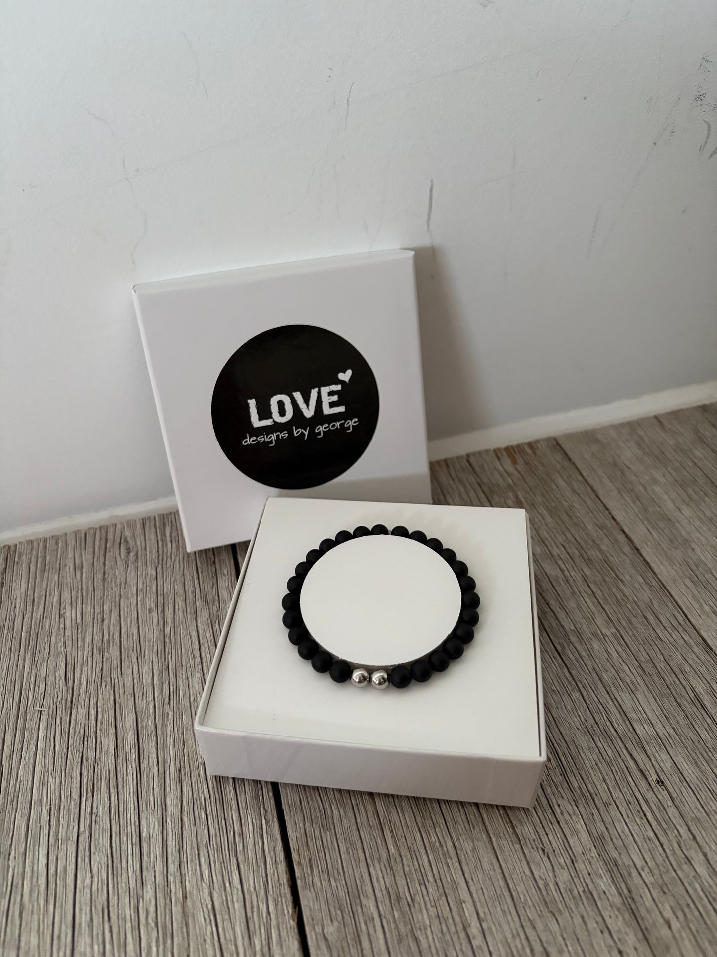 Matt Black Onyx Beaded Bracelet