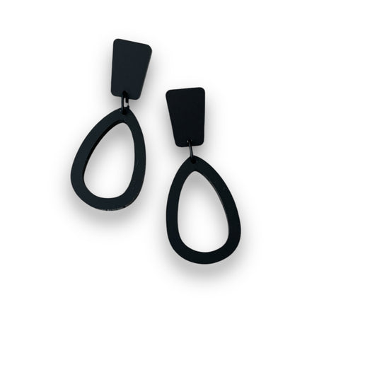 Matte Black Acrylic Dangle Earrings