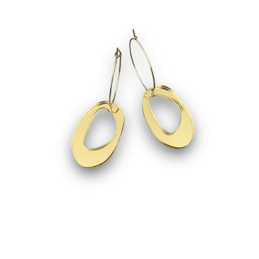 Gold Acrylic Sparkly Hoop Earrings