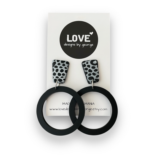 Leopard Print Hoop Statement Earrings