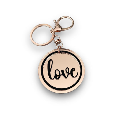 Rose Gold Acrylic Keyring