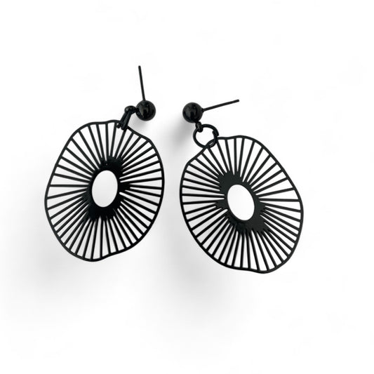 Black Filigree Statement Earrings