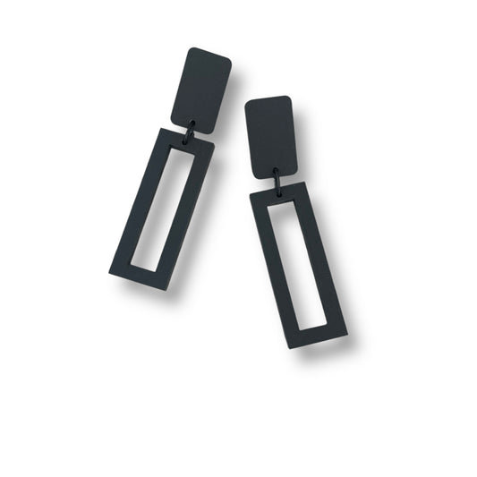 Black Acrylic Drop Earrings