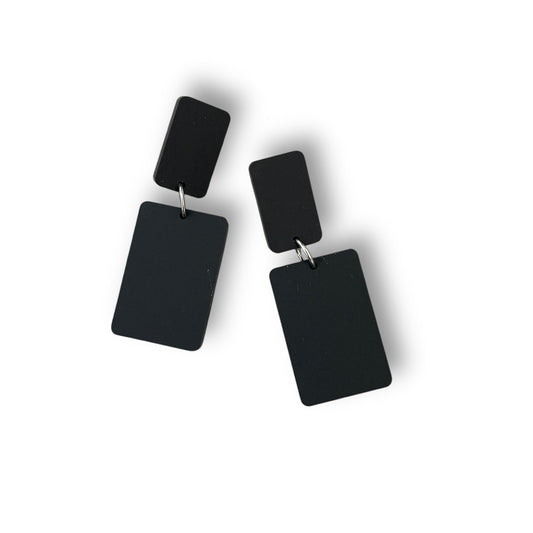 Matt Black Acrylic Earrings
