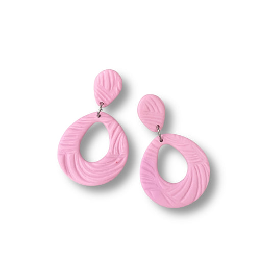 Pink Clay Statement Earrings