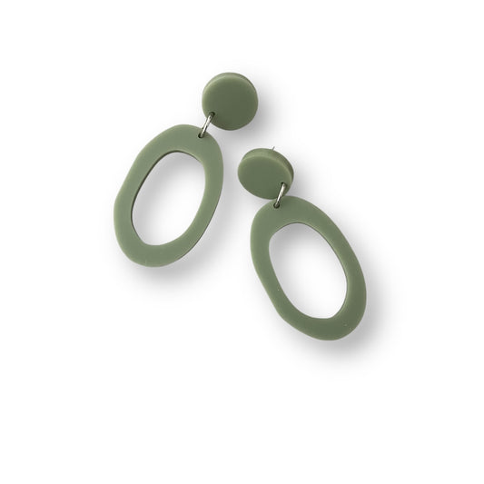 Olive Green Acrylic Earrings