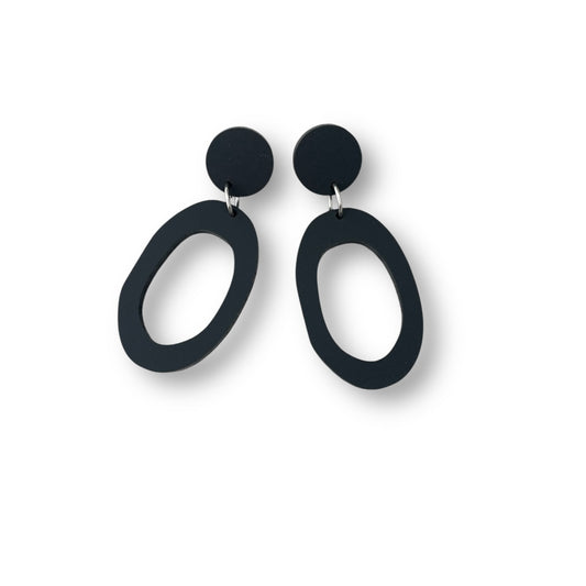 Matt Black Acrylic Statement Earrings