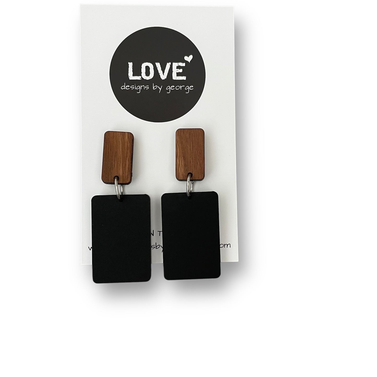 Timber and Acrylic Drop Earrings