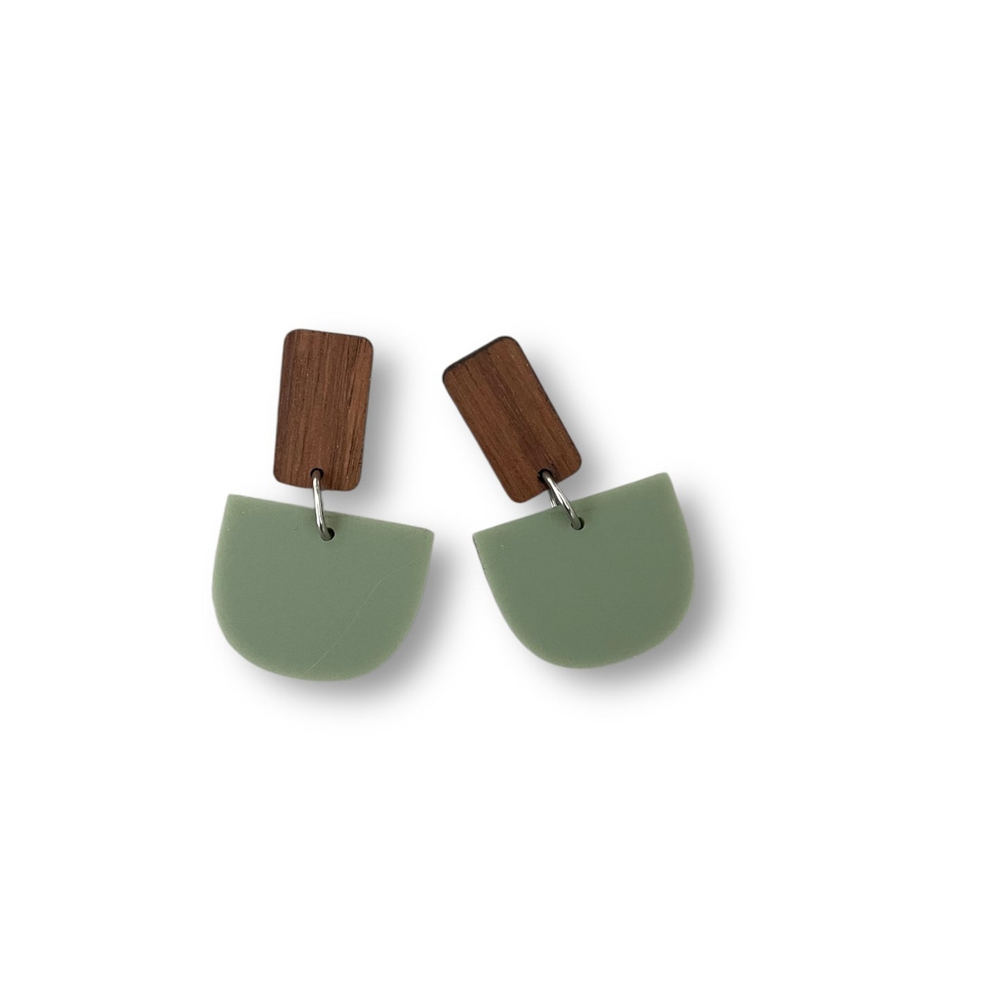 Olive Green Acrylic Earrings