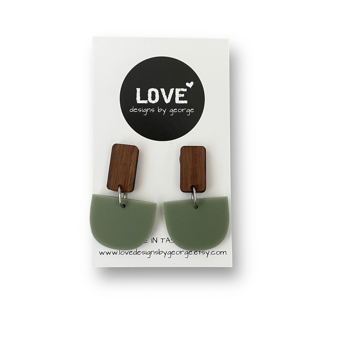Olive Green Acrylic Earrings