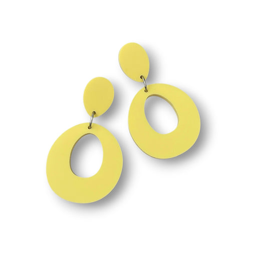 Yellow Acrylic Statement Earrings