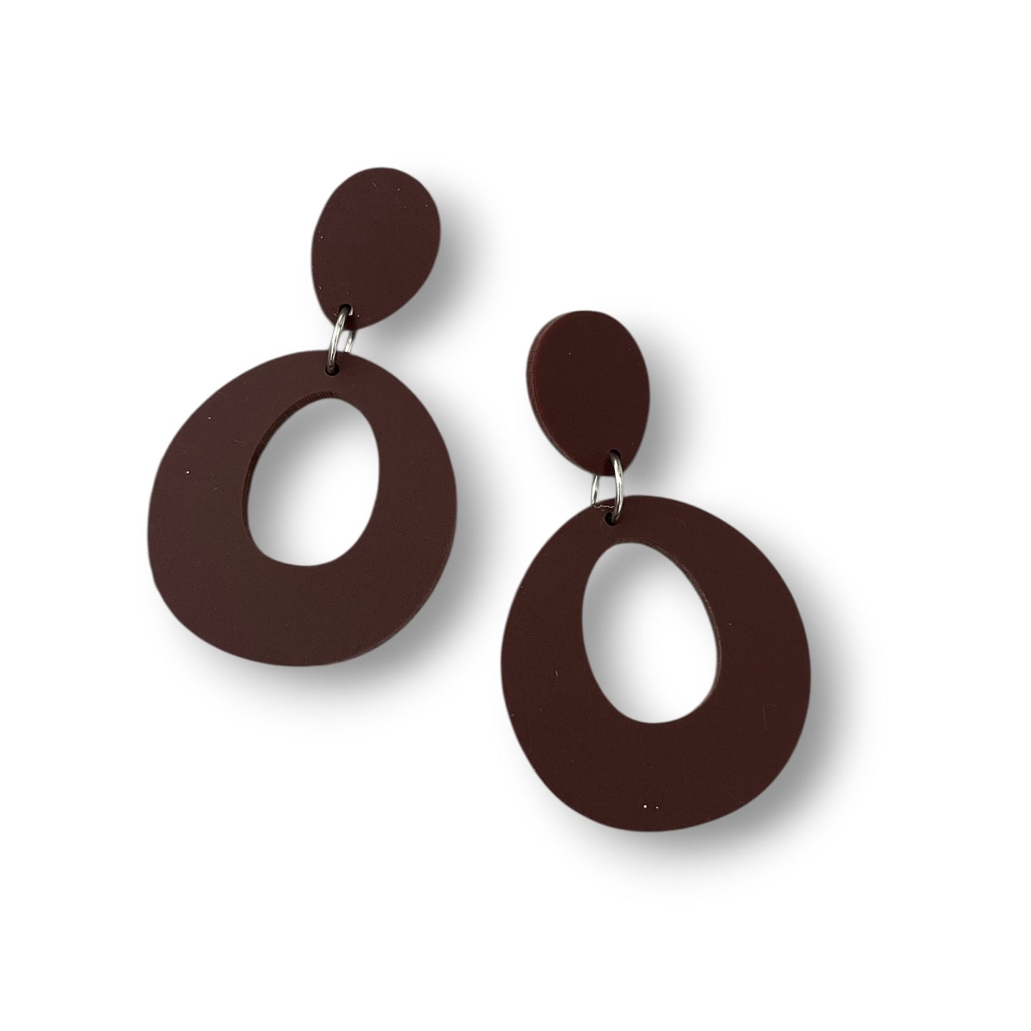 Chocolate Brown Statement Acrylic Earrings