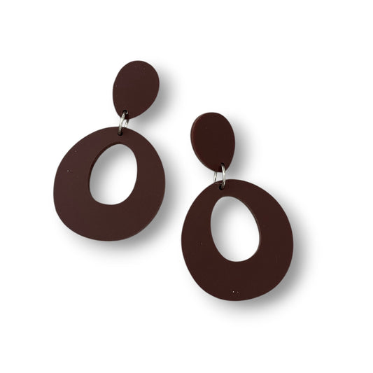 Chocolate Brown Statement Acrylic Earrings