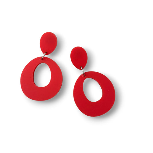 Red Acrylic Statement Earrings