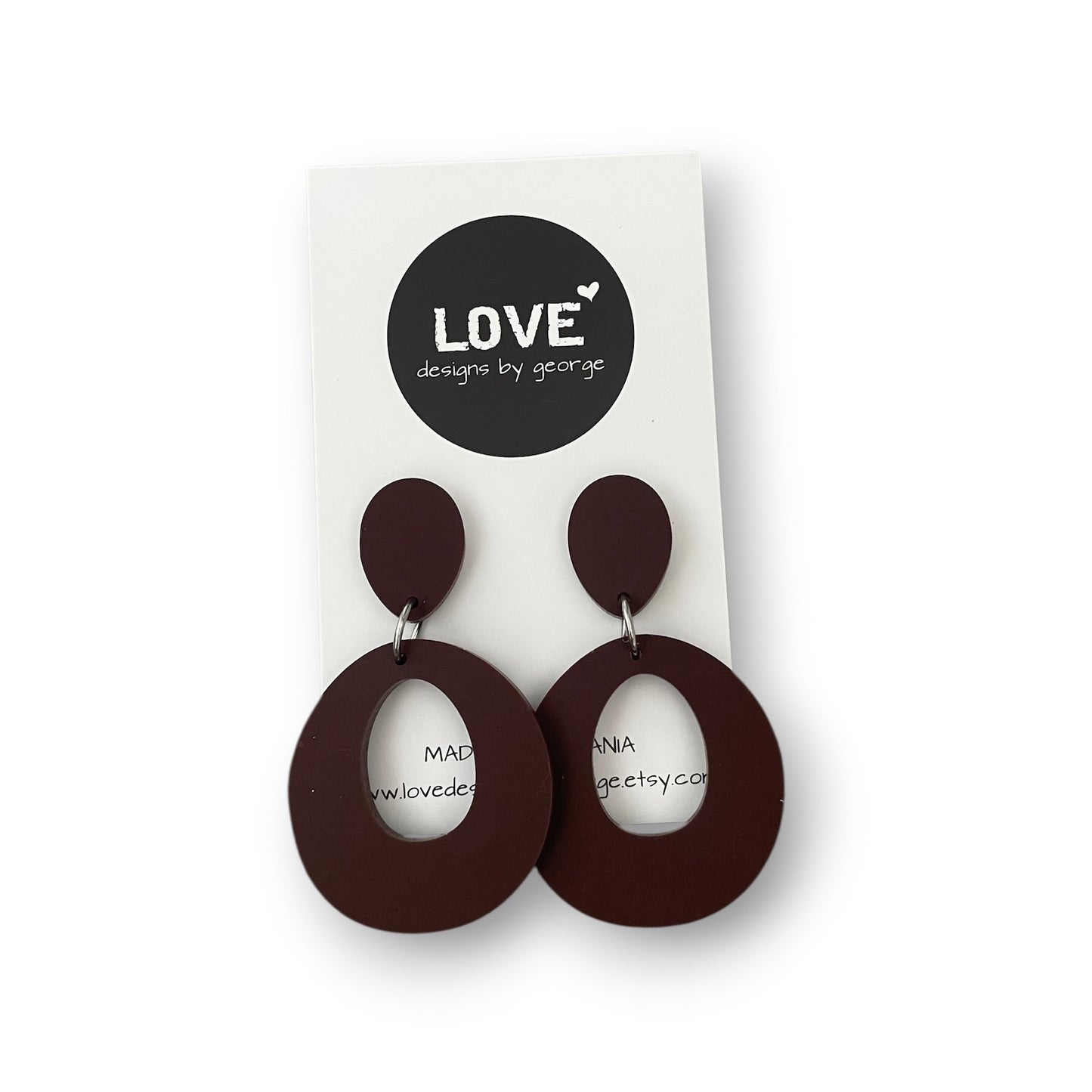 Chocolate Brown Statement Acrylic Earrings