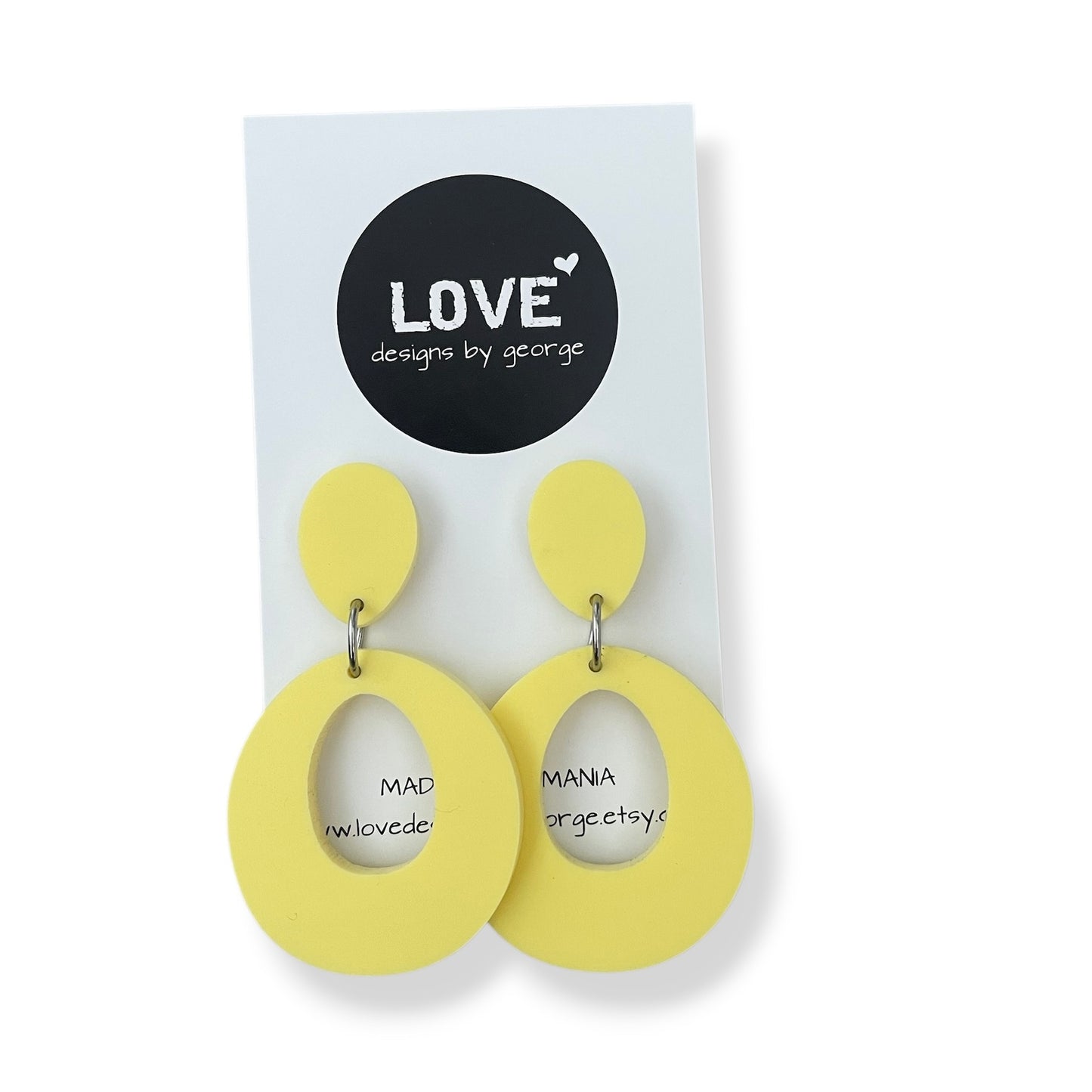 Yellow Acrylic Statement Earrings
