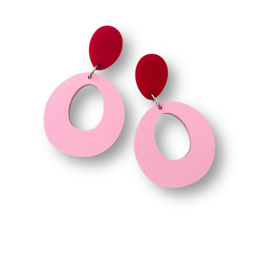 Pink and Red Statement Dangles