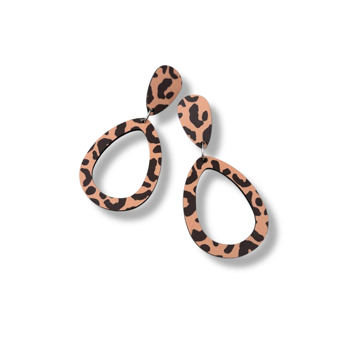 Leopard Print Acrylic Statement Earrings
