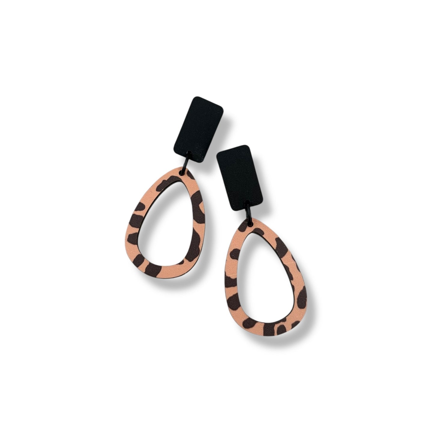 Leopard Print Dangle Earrings