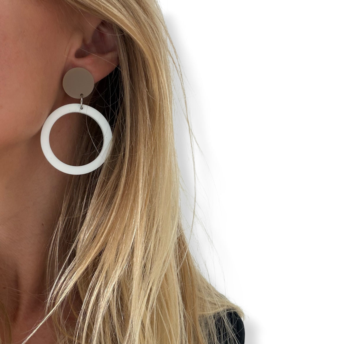 White Acrylic Hoop Earrings