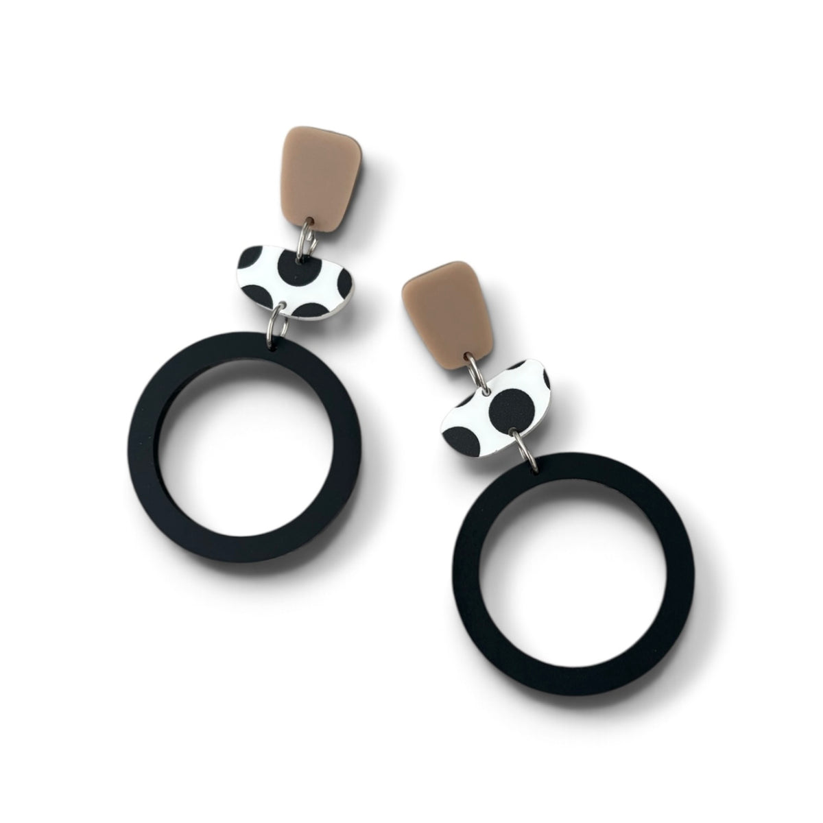 Black and White Hoop Earrings